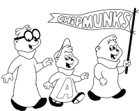 A coloring page of alvin and the chipmunks